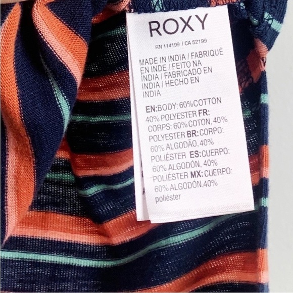 NWT Roxy Rainbow Morning Striped Short Sleeve Tee - Picture 7 of 7